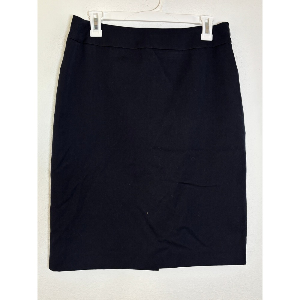 Anne Klein Black Pencil Skirt Size 8 Professional Lined Career Wear Knee Length